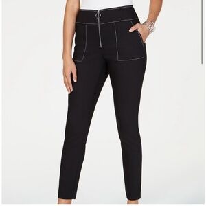🎁Like New INC Women's Black Women's Zipper Black Stitch Skinny Pants- 4/Small